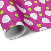 🎾 Padel Kundgebung Wrap hot pink Geschenkpapier (Rolleneckpunkt)