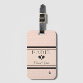  Padel Luggage Tag - Social Club Beige & Black  Gepäckanhänger (Vorderseite Vertikal)