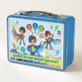 PADEL LUNCHBOX - PADEL BOYS SUPERHEROES in BLUE (Rückseite)
