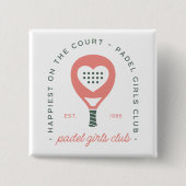 Padel Mädchenclub rosa Ästhetik Button (Vorderseite)
