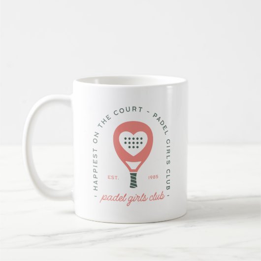 Padel Mädchenclub rosa Ästhetik  Kaffeetasse (Links)