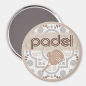 Padel Magnet – Spanish Tile Vibes Taupe Browns (Vorderseite/Rückseite)