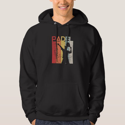 Padel Man Padel Racquet Retro Hoodie (Vorderseite)