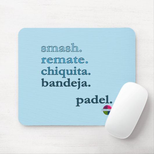 Padel Mouse Pad - Word Vibe Sky Blue Mousepad (Mit Mouse)