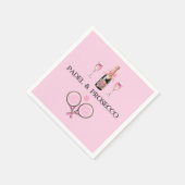 PADEL NAPKIN: PADEL & PROSECCO CLASSIC PINK-BLACK SERVIETTE (Ecke)