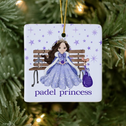 PADEL ORNAMENT – ADORABLE PADEL PRINCESS in BLUE (Baum)