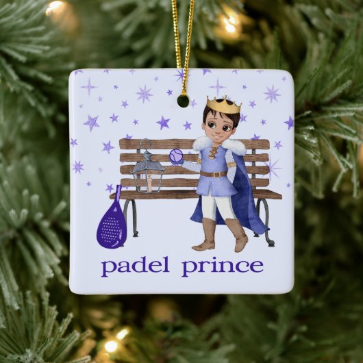 PADEL ORNAMENT – CHARMING PADEL PRINCE in BLUE (Baum)