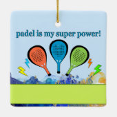 PADEL ORNAMENT – PADEL BOYS SUPERHEROES BLUE (Rückseite)