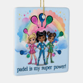 PADEL ORNAMENT – PADEL GIRLS SUPERHEROES BLUE (Rechts)