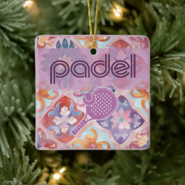 Padel-Ornament – Spanische Fliesen-Vibes in Lila Keramikornament
