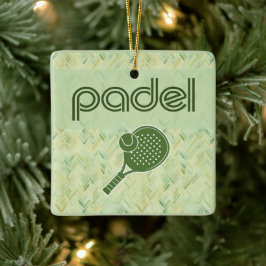 Padel-Ornament - Spanische Fliesen-Vibes in Matcha Keramikornament