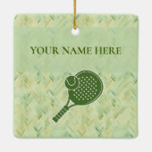 Padel Ornament-Spanish Tile Vibes in Matcha Green Keramikornament (Rückseite)