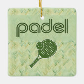 Padel Ornament-Spanish Tile Vibes in Matcha Green Keramikornament (Vorderseite)