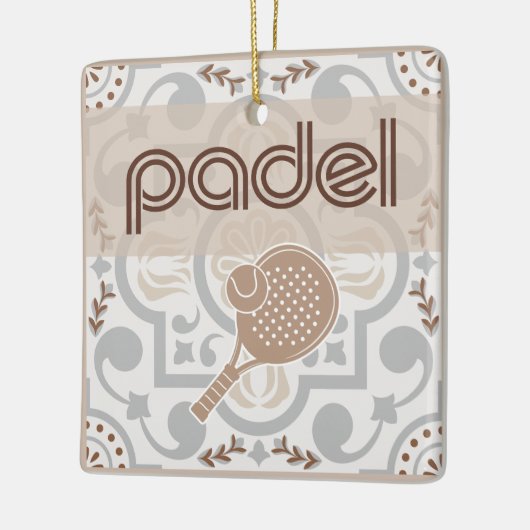 Padel Ornament-Spanish Tile Vibes in Taupe & Brown Keramikornament (Links)
