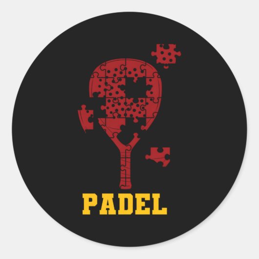 Padel Paddle Tennis Paddel Racquet Ball Puzzle Runder Aufkleber (Vorderseite)