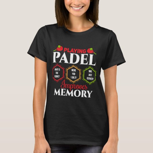 Padel Padel verbessert den Memory Padel Player T-Shirt (Vorderseite)
