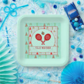 Padel Paper Plate – Padel Retro Christmas Pappteller (Party)