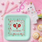 Padel Paper Plate – Padel Retro Christmas Pappteller (Party)