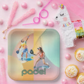 Padel-Papierteller – Der lebendige Padel-Stil Pappteller (Party)