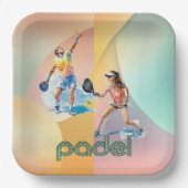 Padel-Papierteller – Der lebendige Padel-Stil Pappteller (Vorderseite)