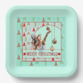 Padel-Papierteller – Padel Retro Weihnachten Pappteller (Vorderseite)