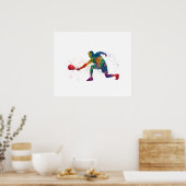 Padel-Player in Aquarellfarbe Poster (Küche)