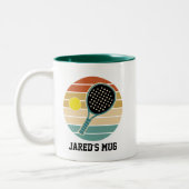 Padel Player Retro Zweifarbige Tasse (Links)