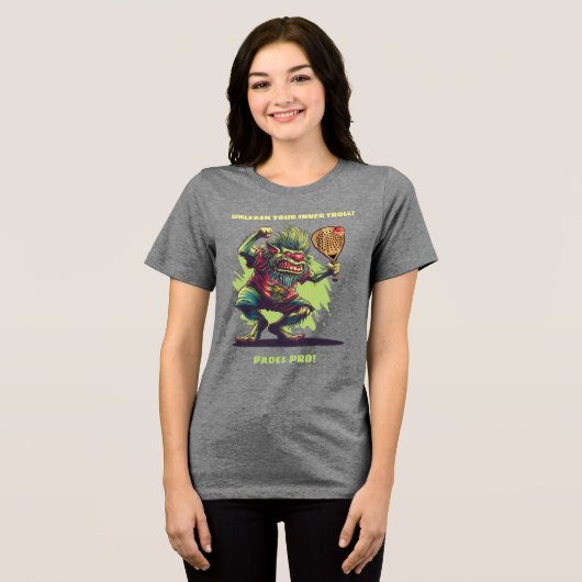 🧌Padel Racket Rager Tri-Blend Shirt (Vorderseite voll)