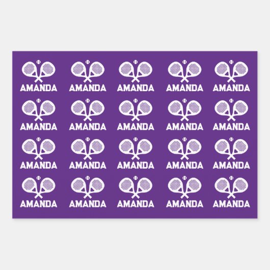 Padel racket Weihnachtsblatt Geschenkpapier Set (Vorderseite 3)