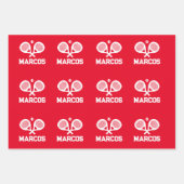 Padel racket Weihnachtsblatt Geschenkpapier Set (Vorderseite 2)