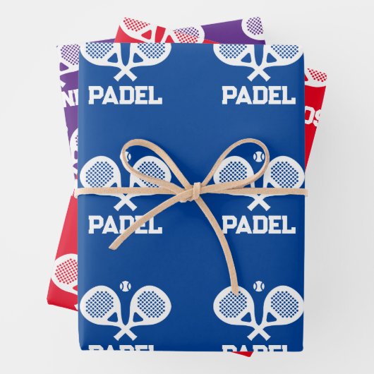 Padel racket Weihnachtsblatt Geschenkpapier Set (Beispiel)