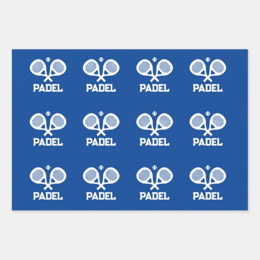 Padel racket Weihnachtsblatt Geschenkpapier Set (Vorderseite)