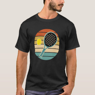 Padel Retro Sunset Paddle mit Ball T-Shirt