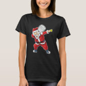 Padel Santa Claus Dabbing Padel Weihnachtskraut T-Shirt (Vorderseite)
