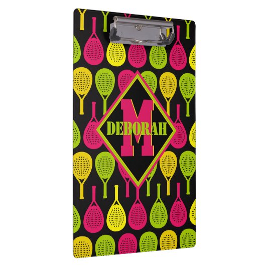 Padel Smash mit Monogramm Klemmbrett (Rechts)