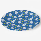 🎾 🎄 Padel Smashing Weihnachten Pappteller (Schrägansicht)