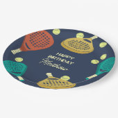 Padel Tennis Geeignetes Party Pappteller (Schrägansicht)