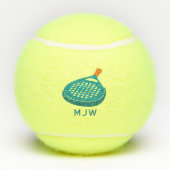 Padel Tennis Racket Mit Monogramm Tennisbälle (Rückseite)
