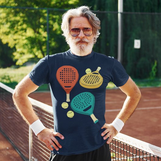Padel Tennis Rackets and Balls Collage Graphic T-Shirt