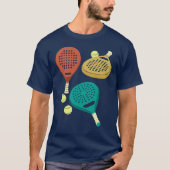 Padel Tennis Rackets and Balls Collage Graphic T-Shirt (Vorderseite)