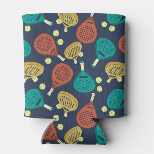 Padel Tennis Rackets und Balls Monogram Dosenkühler (Rückseite)