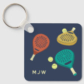Padel Tennis Rackets und Balls Monogram Schlüsselanhänger (Vorderseite)