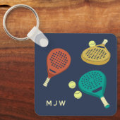 Padel Tennis Rackets und Balls Monogram Schlüsselanhänger (Vorderseite)