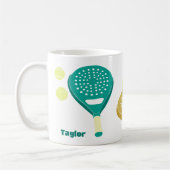 Padel Tennis Rackets und Balls Personalisiert Kaffeetasse (Links)
