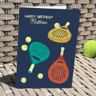 Padel Tennis Rackets und Balls Personalisiert Karte