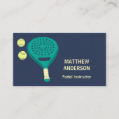 Padel Tennis Trainer Lesons Visitenkarte (Vorderseite)