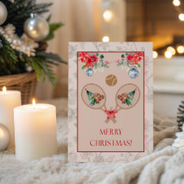Padel Themed Christmas Card – Padel Racquet Motif Karte