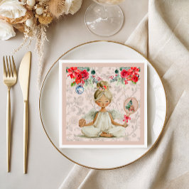 Padel Themed Napkins– Christmas Angel Motif Serviette