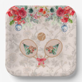 Padel Themed Paper Plates – Festive Racquet Motif Pappteller (Vorderseite)