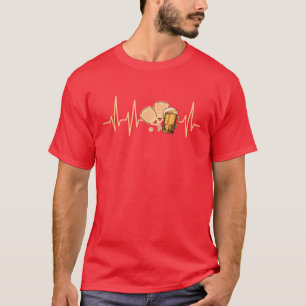 Padel und Bier Herzschlag Lustiges Padel für Bierl T-Shirt